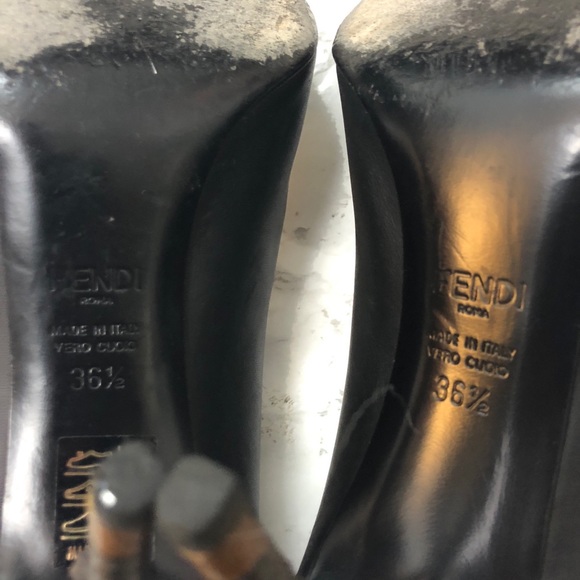 Fendi Black Flamingo Leather Pointed Toe Pumps - Picture 8 of 8